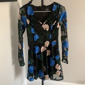 XS Black dress with sheer long sleeves